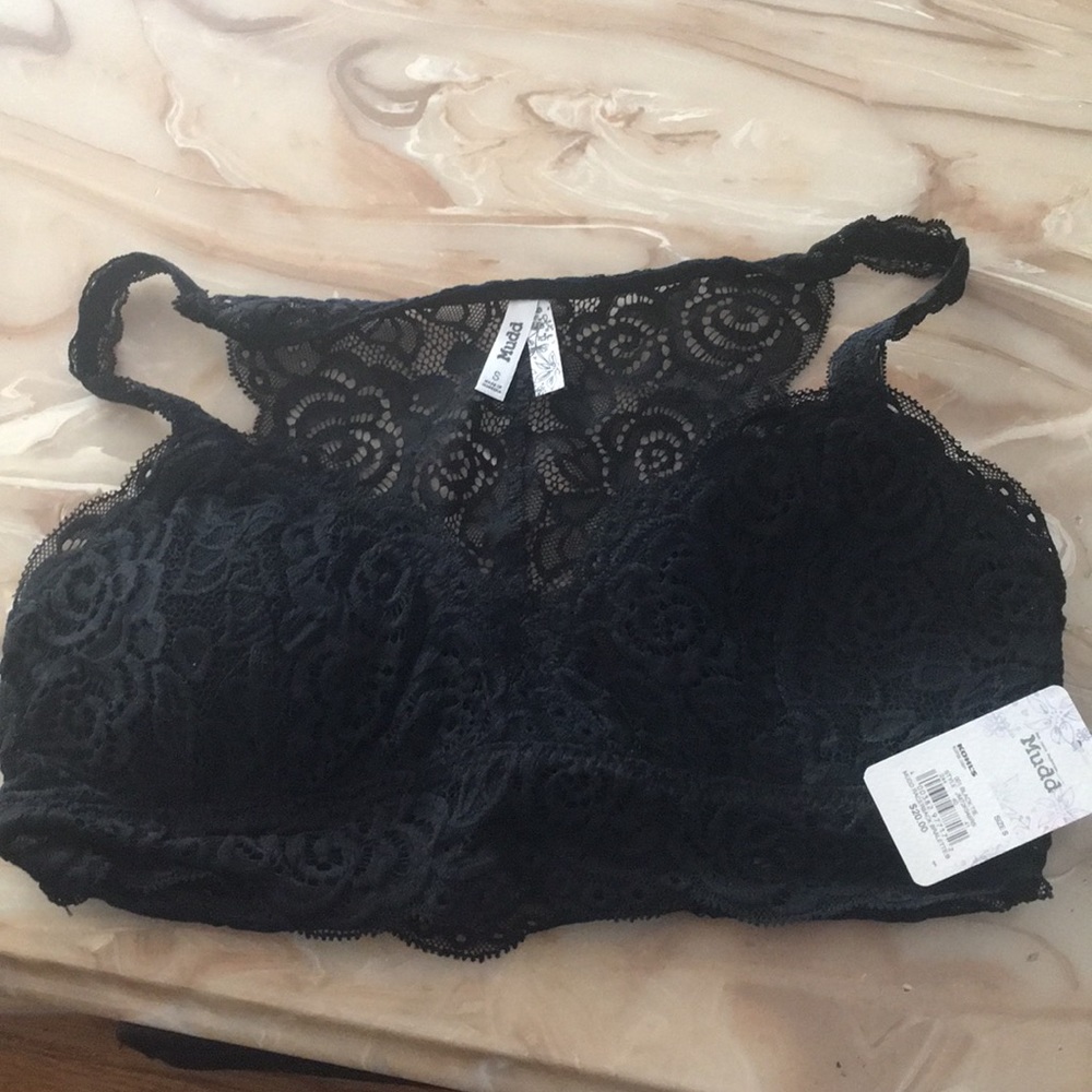 Black lace bra-let size small. Brand new.